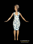 Blue Floral Handmade Halter Top Dress for Barbie Clothes Vintage Curvy Silkstone