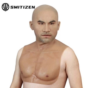Realistic Male Bald Head Human Man Face Mask Silicone Mask - Picture 1 of 6