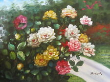 Norfolk Flowers Hand Painted 12"x16" Oil Painting Floral Art