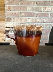 Hull Brown Drip Coffee Mugs Square Handles 3-1/2" height Replacement - Picture 1 of 4