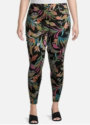 Terra & Sky NEW♈Woman's Printed High rise fitted Jegging's size 2X~Tropical - Image 1 of 4