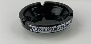Vintage Universal Studios Ashtray Black Glass 4 1/4" Round 1980 - Picture 1 of 5