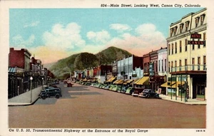POSTAL ESCENA CALLEJERA MAIN STREET LOOK WEST CANON CITY COLORADO - Imagen 1 de 2