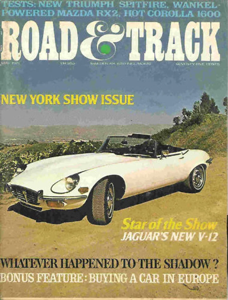 Road & Track 1971 May corolla mazda rx2 spitfire jaguar Foto 1 de 1