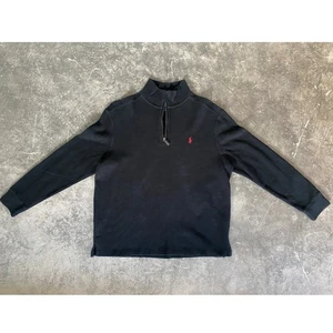 Polo Ralph Lauren Herren Schwarz 1/4 Zip Pullover Sweater Pony Logo Large - Bild 1 von 4