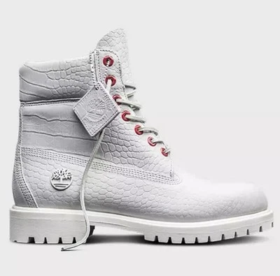Botas de cuero RARAS Timberland LANZAMIENTO LIMITADO exóticas serpiente blanca para hombre talla 12 Foto 1 de 4