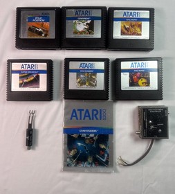 Lot of (6) Atari 5200 Games with Original Switch Box and a T V RF Adapter.
