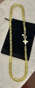 J Crew Glass Beaded 30” Long Yellow Crystal Bee Pendant Rhinestone Necklace 🐝 - Picture 1 of 11