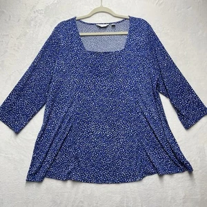 Top de punto líquido Susan Graver para mujer Petite 1XP suéter ajustado manga 3/4 fluido - Imagen 1 de 6
