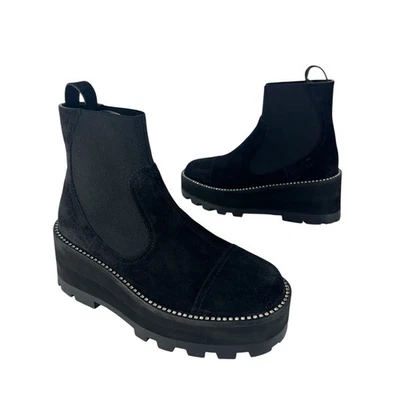 Botas Chelsea Jimmy Choo Negras Clayton Gamuza Embellecidas Talla 36.5 Foto 1 de 4
