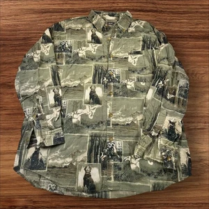 Field & Stream Herren L Hemd Langarm Jagdhunde Enten Knopfleiste - Bild 1 von 6