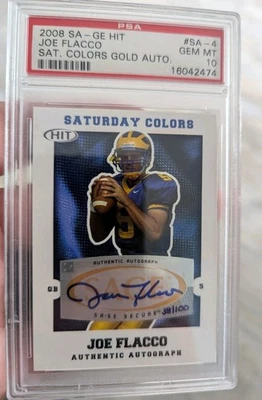 Pop 1: 2008 Sage Hit Joe Flacco Sat. COLORES ORO AUTO PSA-10/100 #SA-4 NOVATO  Foto 1 de 4