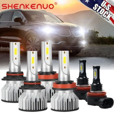 Kit de 6x luces antiniebla altas bajas blancas para Lincoln MKX 2007-2010 Foto 1 de 4