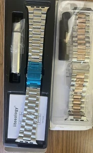 2 Stück Uhrenarmbänder für Apple Watch Smart Watch Armbänder Größe 42-44mm Herren " - Bild 1 von 3