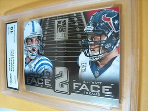 ANDREW LUCK JJ J.J. WATT COLTS TEXANS 2014 ELITE FACE TO FACE # 10 GRADED 10 - Picture 1 of 1