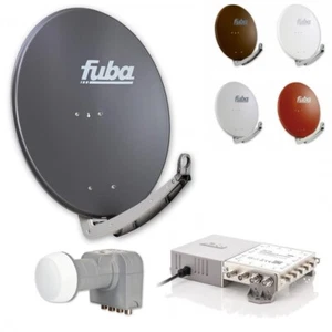 Fuba Satellitenschüssel 80cm - Komplettset LNB Multischalter 8 Teilnehmer HD 4K - Bild 1 von 12