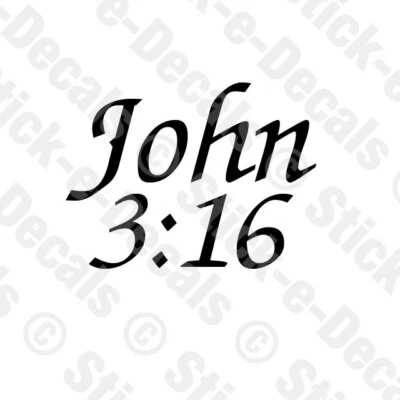 JOHN 3:16 Religious Decal Scripture Christian Truck Jeep Car Camper Wall Art - Image 1 of 4