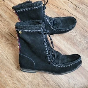Women's The Sak Suede Moccasin Boots Black Size 7.5 - Picture 1 of 9