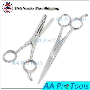 2Pcs/Set Pro Hair Cutting Thinning Scissors Barber Shears Hairdressing Salon Set - Picture 1 of 2