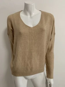 BNWT HQ sz S-M/10-12-14 35% wool knit pale apricot long sl jumper - Picture 1 of 7