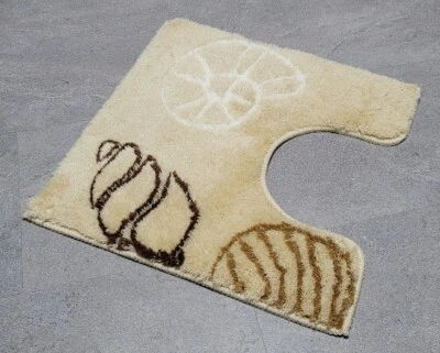  Malibu Caramel WC-Vorleger mit Ausschnitt 50x50cm Florhöhe: 20mm Muscheln Motiv - Bild 1 von 4