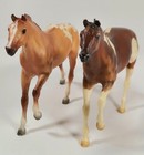 2 Breyer Horses Paddock Pals Red Dun Appaloosa & Tobiano Pinto Stallion REPAIRED