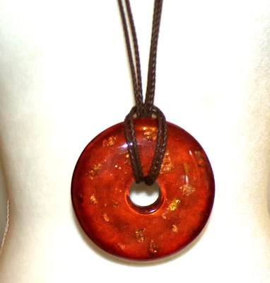 Collar Sobral Metalique Oro y Cobre Inclusión Bronce Colgante Hecho por Artista Foto 1 de 4