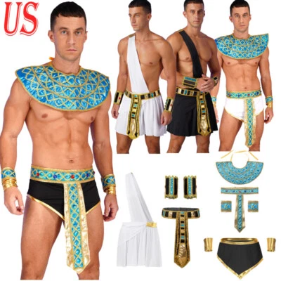 Men's Ancient Rome Greek Cosplay Costume Gladiator Halloween Dress UP Party - Image 1 of 4