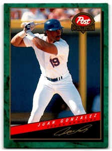 1994 POST CEREAL JUAN GONZALEZ TEXAS RANGERS #3