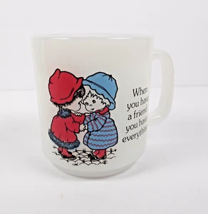 Vintage 1981 C.M. Tazza Paula Glasbake "Quando hai un amico hai tutto" - Foto 1 di 6