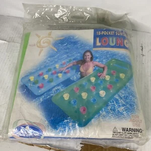 Intex Wet Set 2009 Inflatable 18-Pocket Suntanner Lounge Pool 74x28 Brand New - Picture 1 of 3