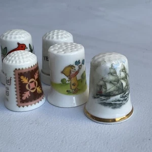 1984 Fine Porcelain Thimbles Lot of 5, London - Picture 1 of 13