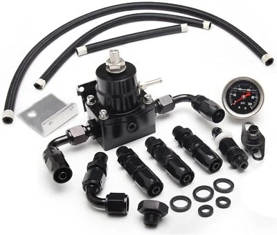 Kit regulador de presión de combustible EFI 0-100 psi + accesorio de línea de combustible calibre 6AN ajustable Foto 1 de 4