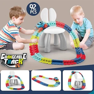 92PCS Car Track Set Race Track Toys for Boys Kids LED Light-Up Race Car Age 3-12 - Bild 1 von 9