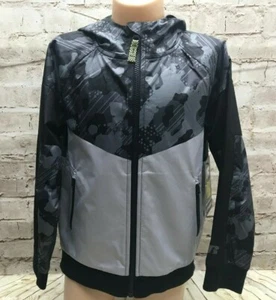 Chaqueta cortavientos Russell reflectante atlética gris negra camuflada con capucha juvenil XL - Imagen 1 de 6