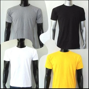 NWT FASHION CASUAL SOLID MENS CREW NECK SHORT SLEEVE BASIC T-SHIRT SIZE S M L XL - Picture 1 of 14