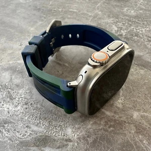 Correa de reloj de buceo de goma de silicona azul camuflada para Apple Watch Ultra 49 mm - Imagen 1 de 16