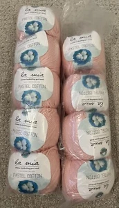 La Mia Pastel Pink 100% Cotton Lot Of 9 Yarn, Each 87 Yds (80 m) 1.76 oz (50g) - Picture 1 of 4