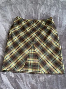 Biba ROCK mit Unterrock in gelb grün braun Karo Optik In Gr 38 Wolle 65% - Bild 1 von 8