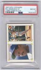 1987 O-Pee-Chee Stickers #67 Bill Madlock & #229 Larry Sheets PSA 8