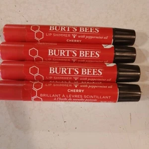 (4 Pack) Burt's Bees 100% Natural Lip Shimmer, Cherry 0.09Oz - Picture 1 of 2