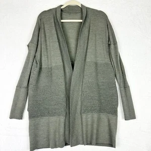Lululemon Sit In Lotus Wrap II Size Small Gray Merino Wool Cardigan Pockets - Picture 1 of 5