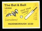 Matchbox label Pub The Bat & Ball Leigh Hildenborough Kent ME1063
