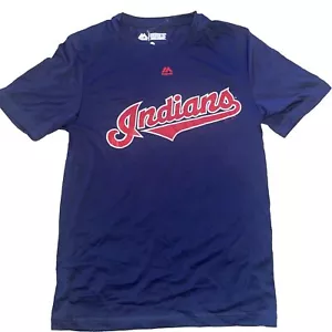 Camicia da baseball blu Cleveland Indians MLB da uomo taglia S manica corta - Foto 1 di 5