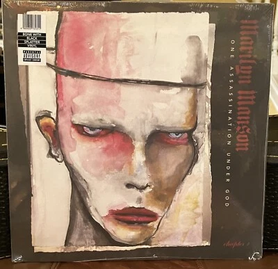 Marilyn Manson One Assassination Under God Chapter 1 (1EX) Bone B&W Splatter LP - Image 1 of 4