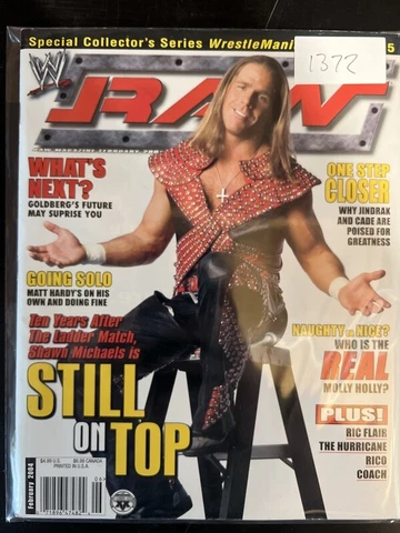 WWE Magazine February 2004 Shawn Michaels Cover and WrestleMania 15 Poster Cover