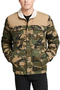 $200 Authentic Rare LEVI'S Men's Diesel Faux Shearling Lined Camouflage Jacket M - Picture 1 of 5