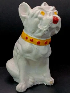 Vintage 10" Gips/Kreidegeschirr? Bulldogge Hund Karneval Preis Bank - neu bemalt / fairer Zustand - Bild 1 von 23