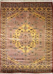Rugstc 4x6 Pak Perser Rosa Vorleger, Handgeknüpft, Medaillon mit Wollflor - Bild 1 von 5