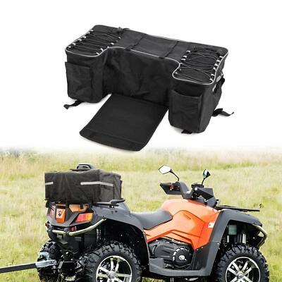 Rear Rack Back Seat Storage Pack Luggage Bag Cushion Pad Padded Black ATV Part - Image 1 of 4